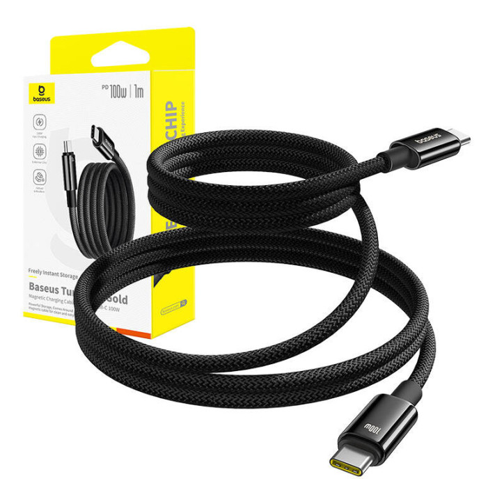 Baseus Tungsten Gold Cavo USB-C a USB-C 100W 1m Nero Baseus Tungsten Gold Cavo USB-C a USB-C 100W 1m Nero