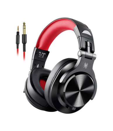 OneOdio A71 Cuffie Cablate Over-Ear Nero e Rosso
