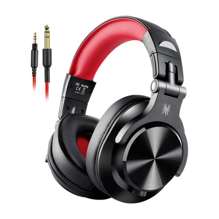 OneOdio A71 Cuffie Cablate Over-Ear Nero e Rosso