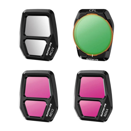 Sunnylife Set 4 Filtri Obiettivo MCUV, CPL, ND32, ND64 per DJI AIR 3S