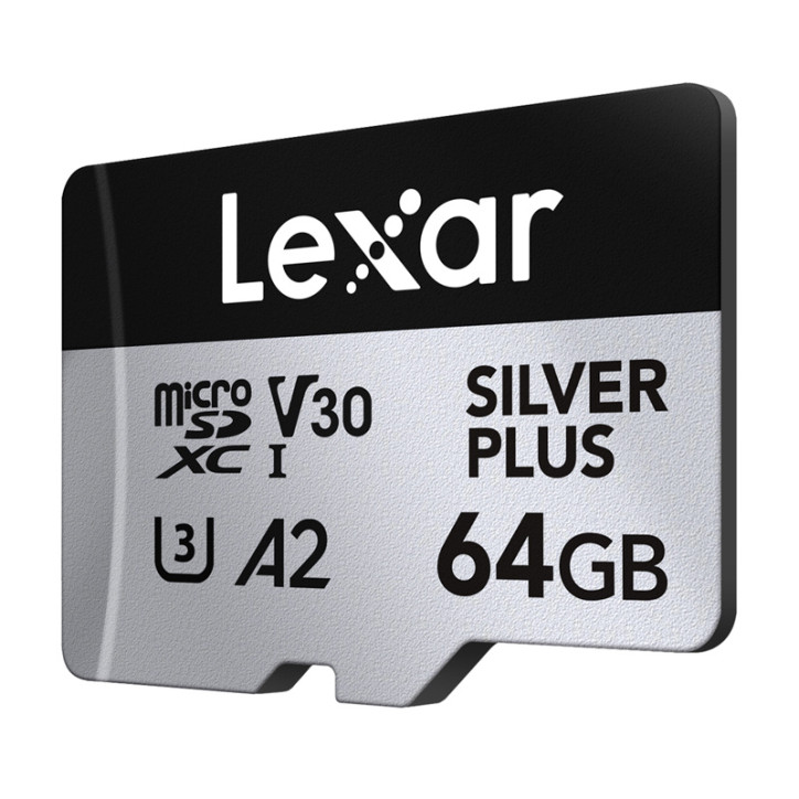 Set 2x Lexar High-Performance Silver Plus microSDXC 64GB con Adattatore