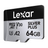 Set 2x Lexar High-Performance Silver Plus microSDXC 64GB con Adattatore