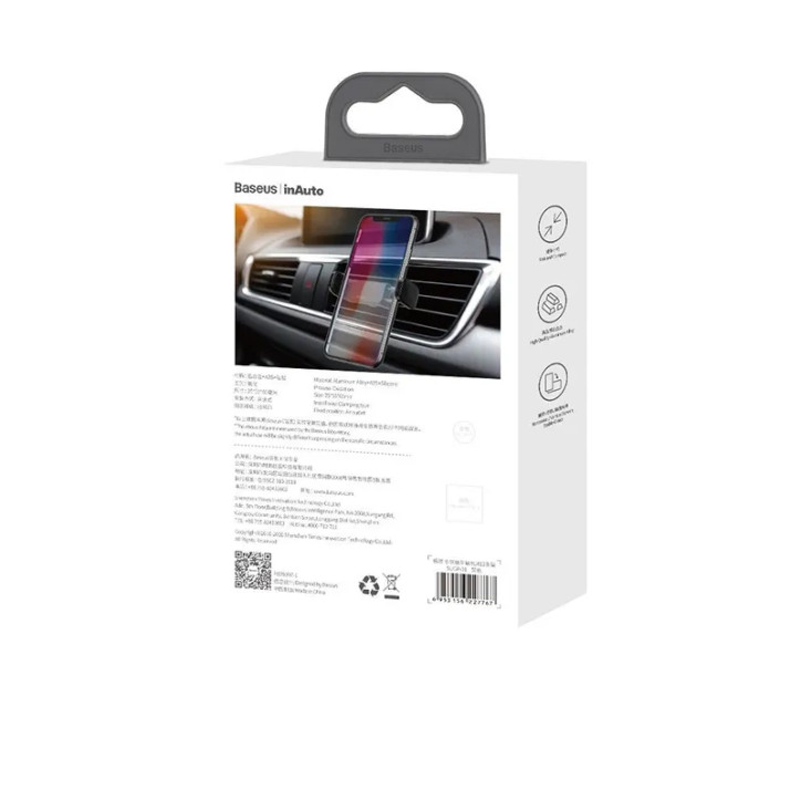 Baseus Steel Cannon Clamp Holder per Griglia di Ventilazione Nero