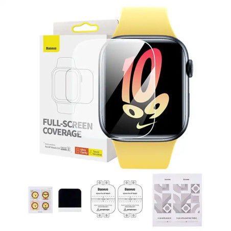 Baseus Pellicola Protettiva 41mm per Apple Watch 7/8 Trasparente