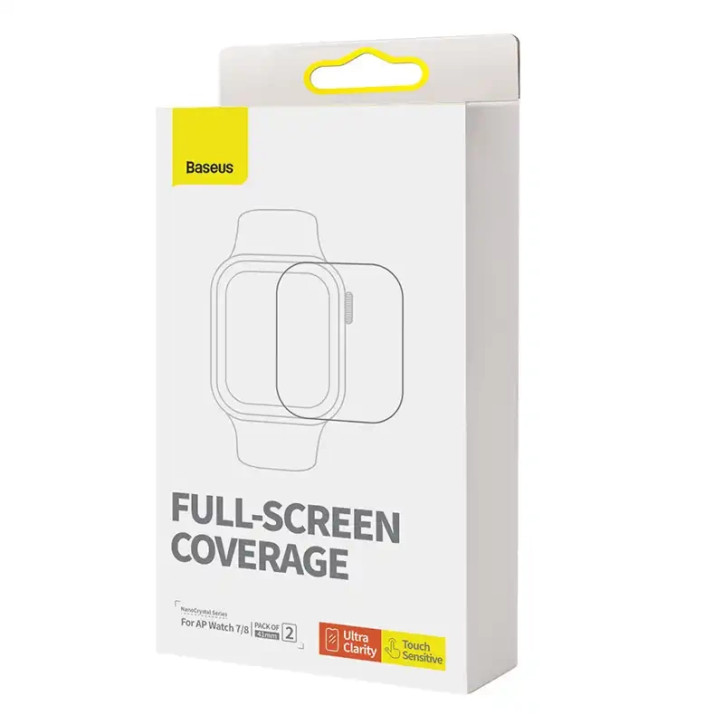 Baseus Pellicola Protettiva 41mm per Apple Watch 7/8 Trasparente