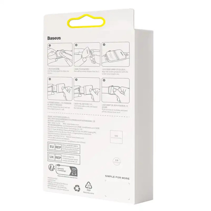 Baseus Pellicola Protettiva 41mm per Apple Watch 7/8 Trasparente