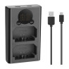 Neewer DL-FZ100 Caricatore Doppio USB per Batterie NP-FZ100