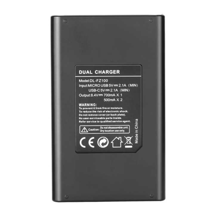 Neewer DL-FZ100 Caricatore Doppio USB per Batterie NP-FZ100