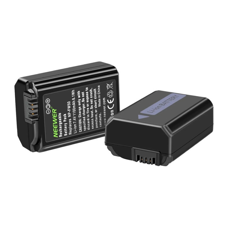 Neewer Set 2 Batterie NP-FW50 e Caricatore USB
