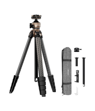 NEEWER LT35 Carbon Fiber Travel Tripod con Testa a Sfera Panoramica