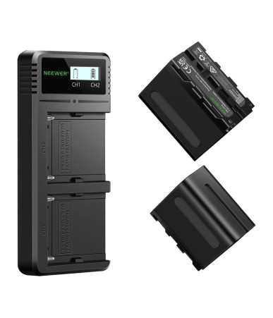 NEEWER 2-Pack Battery Set with Charger