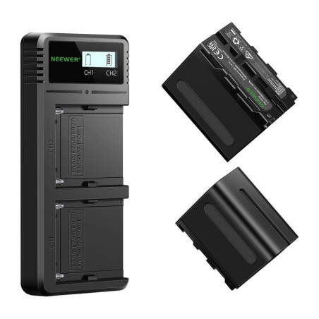 Neewer NW-F970 Set Batterie con Caricatore Doppio