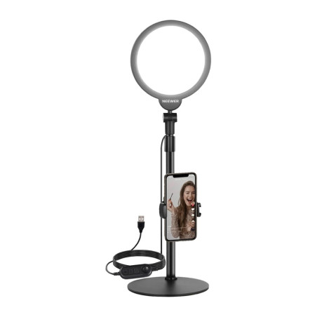 Neewer R06 Ring Light LED 18cm con Supporto per Telefono