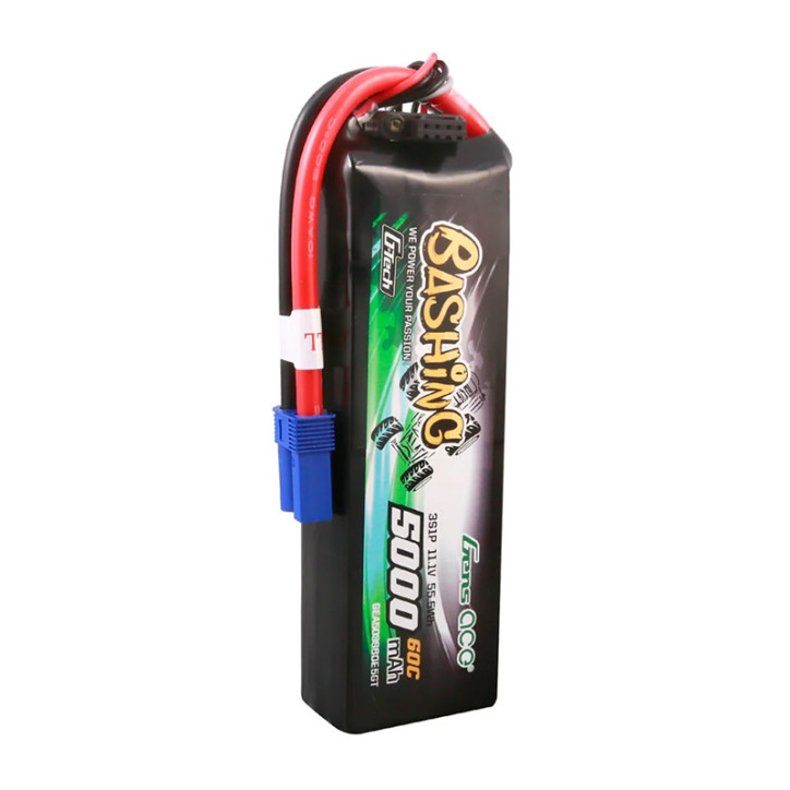 Batteria GensAce G-Tech LiPo 5000mAh 11.1V 60C 3S1P, con connettore EC2