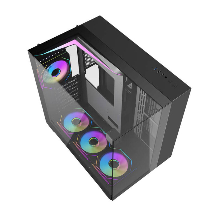 darkFlash TH285 Case ATX Nero con 4 Ventole
