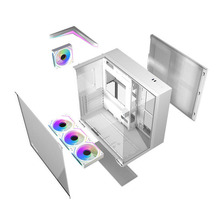 darkFlash TH285 Case PC Mid-Tower Bianco con 4 Ventole RGB darkFlash TH285 Case PC Mid-Tower Bianco con 4 Ventole RGB