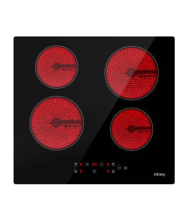 IsEasy T4-04 Piano Cottura Elettrico in Vetroceramica 4 Zone