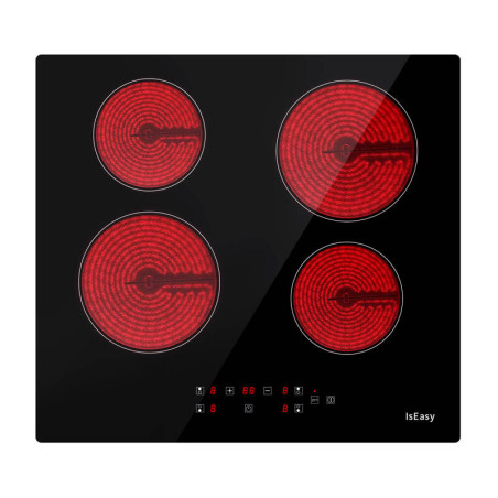 IsEasy T4-04 Piano Cottura Elettrico in Vetroceramica 4 Zone