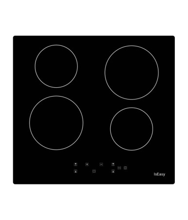 IsEasy T4-04 Piano Cottura Elettrico in Vetroceramica 4 Zone