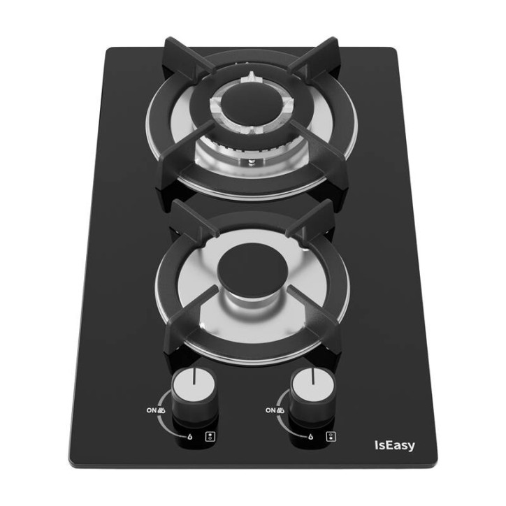 IsEasy MGBG-312A Piano Cottura a Gas 2 Fuochi Vetro Nero IsEasy MGBG-312A Piano Cottura a Gas 2 Fuochi Vetro Nero