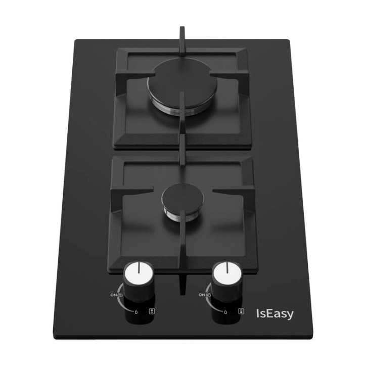 IsEasy MGBG-312S2C Piano Cottura Gas 2 Fuochi Vetro Nero IsEasy MGBG-312S2C Piano Cottura Gas 2 Fuochi Vetro Nero
