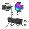 Neewer 2x660 PRO II Kit Luci LED RGB 2x Stativi 200cm