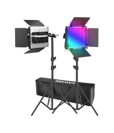 Neewer 2x660 PRO II Kit Luci LED RGB 2x Stativi 200cm