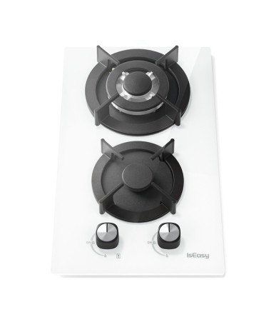 IsEasy MGBG-312A Piano Cottura a Gas 2 Fuochi Vetro Nero