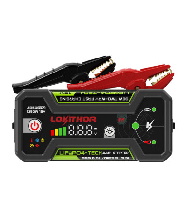Lokithor J1350 Pro 25.6Wh Jump Starter 1350A Nero