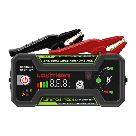 Lokithor J1350 Pro 25.6Wh Jump Starter 1350A Nero