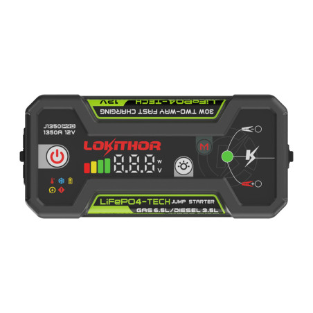 Lokithor J1350 Pro 25.6Wh Jump Starter 1350A Nero