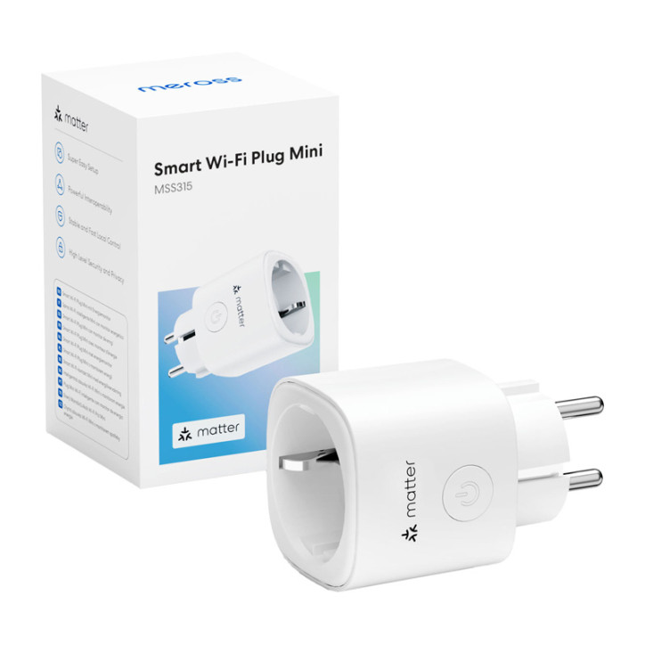 Meross MSS315CFH-EU Smart Plug con Monitoraggio Energia (Matter) Set 4 Pezzi