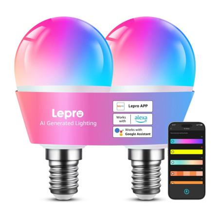 LEPRO BP1-2 E14 LED Lampadina Smart Bluetooth Wi-Fi 470 lm Confezione da 2