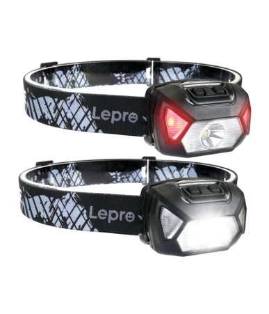 Set 2 Lampade Frontali LEPRO 320014-2 Ricaricabili USB 2000 Lux