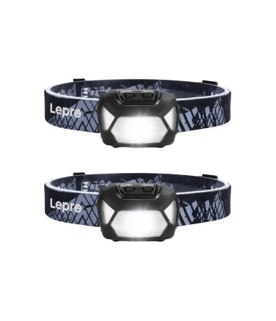 LEPRO Set 2 Lampade Frontali a Batteria 200 Lumen