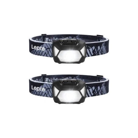 LEPRO Set 2 Lampade Frontali a Batteria 200 Lumen