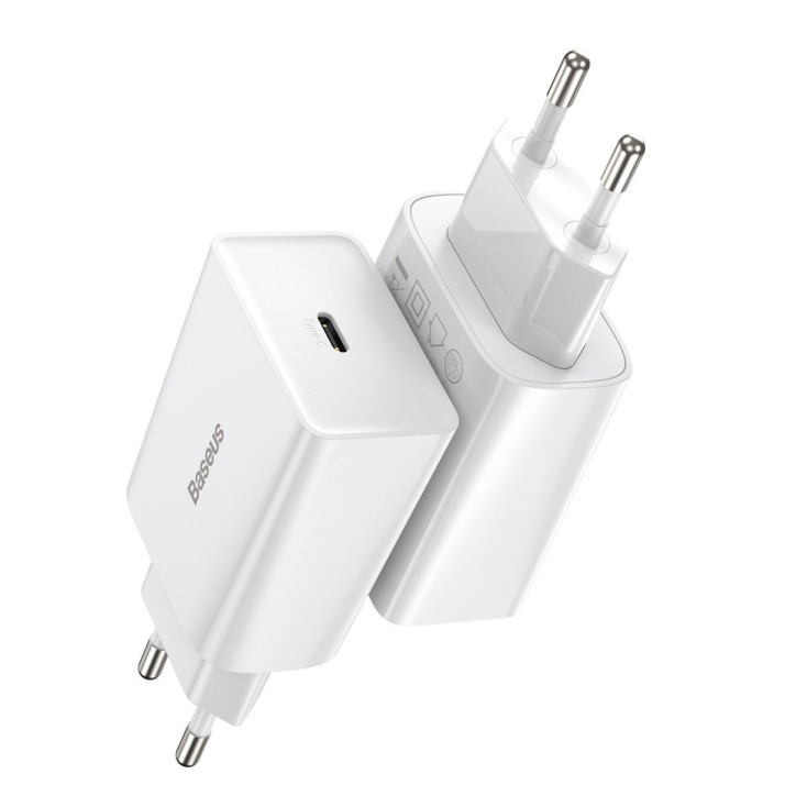 Baseus Speed Mini Caricatore Rapido USB-C PD 20W Bianco