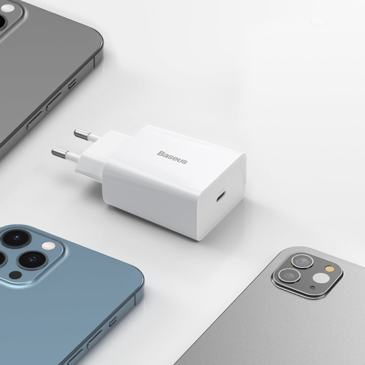 Baseus Speed Mini Caricatore Rapido USB-C PD 20W Bianco