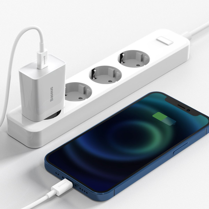Baseus Speed Mini Caricatore Rapido USB-C PD 20W Bianco