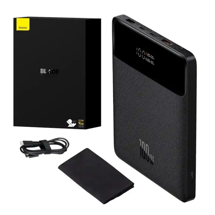 Powerbank Baseus Blade 20000mAh 100W Nero con cavo USB-C Powerbank Baseus Blade 20000mAh 100W Nero con cavo USB-C