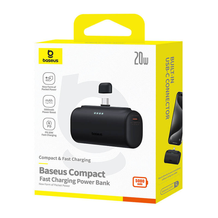 Powerbank Baseus Compact 5000mAh 20W USB-C Nero
