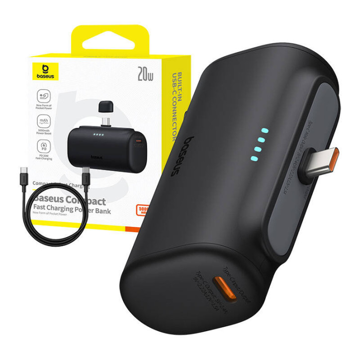 Powerbank Baseus Compact 5000mAh 20W USB-C Nero
