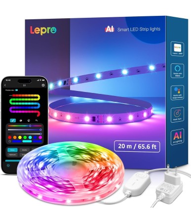 LEPRO S1 20m Striscia LED RGBIC Wi-Fi Bluetooth