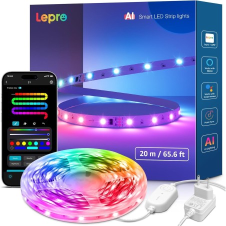 LEPRO S1 20m Striscia LED RGBIC Wi-Fi Bluetooth
