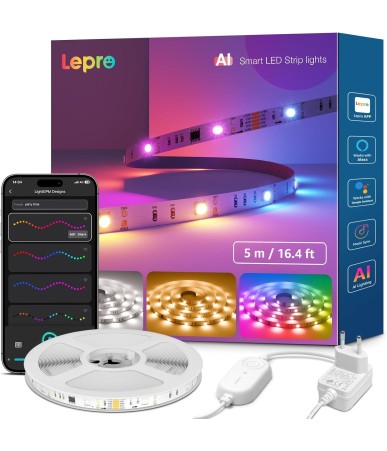 LEPRO S2 5m Wi-Fi Bluetooth RGBIC LED Strip