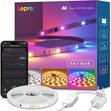 LEPRO S2 5m Wi-Fi Bluetooth RGBIC LED Strip