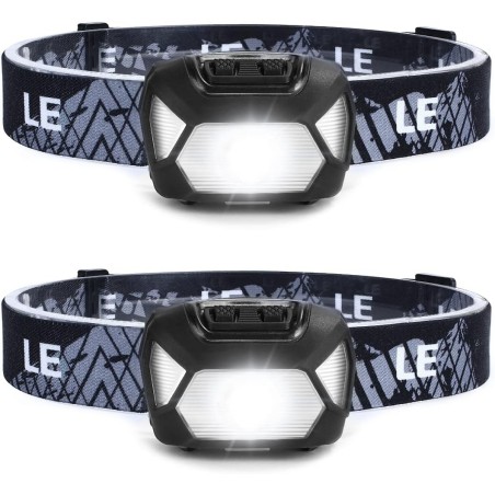 LEPRO Set 2 Lampade Frontali a Batteria 200 Lumen