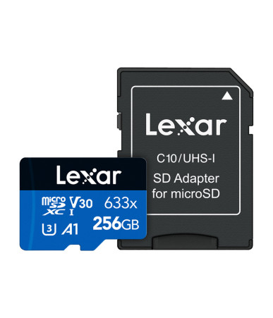 Lexar High-Performance 633x microSDXC 256GB memory card + SD adapter