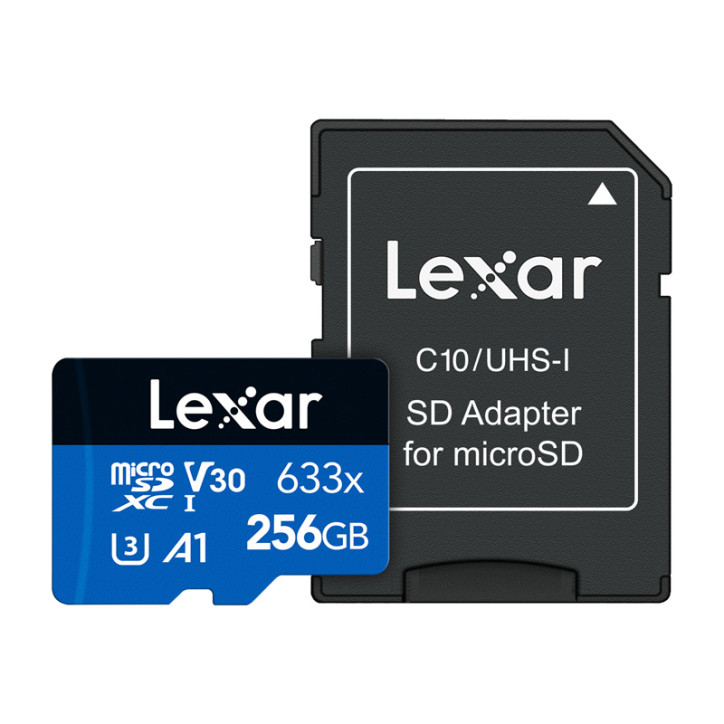 Lexar High-Performance 633x microSDXC 256GB con adattatore SD