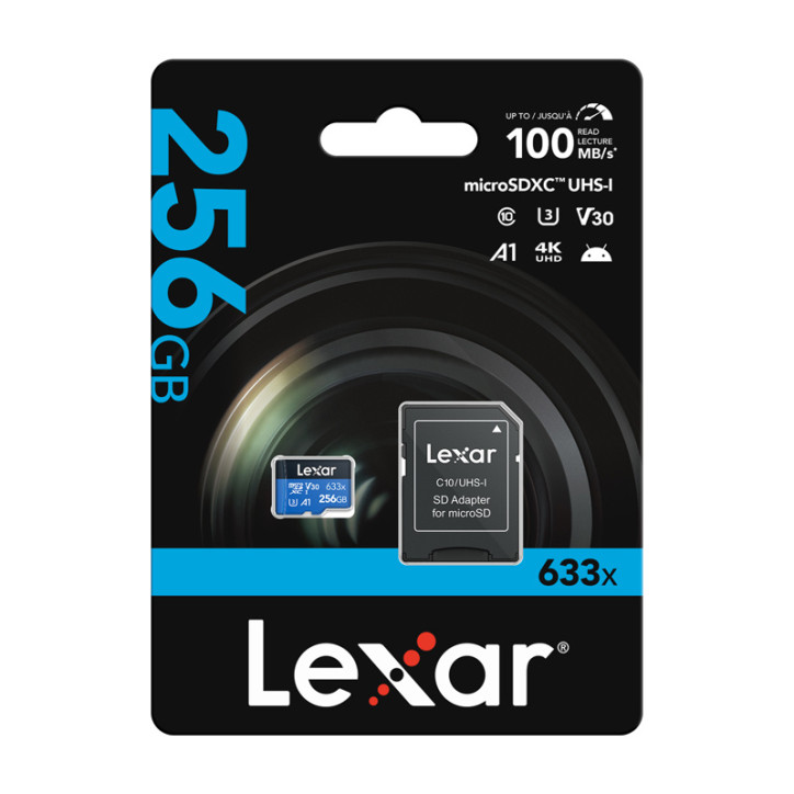 Lexar High-Performance 633x microSDXC 256GB con adattatore SD